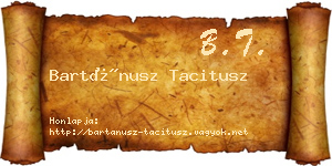 Bartánusz Tacitusz névjegykártya